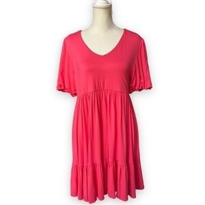 New ALTAR’D State Sarsha Coral Short Sleeve Tiered Jersey Dress | Size Small